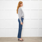 Kinross Cashmere Grey V Neck Sweater With Diamante