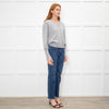 Kinross Cashmere Grey V Neck Sweater With Diamante