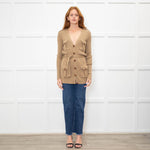 Ralph Lauren Brown Ribbed Cardigan With Belt
