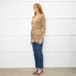 Ralph Lauren Brown Ribbed Cardigan With Belt