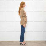 Ralph Lauren Brown Ribbed Cardigan With Belt