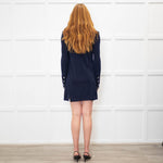 Chanel Navy Cream Trim CC Button Twinset