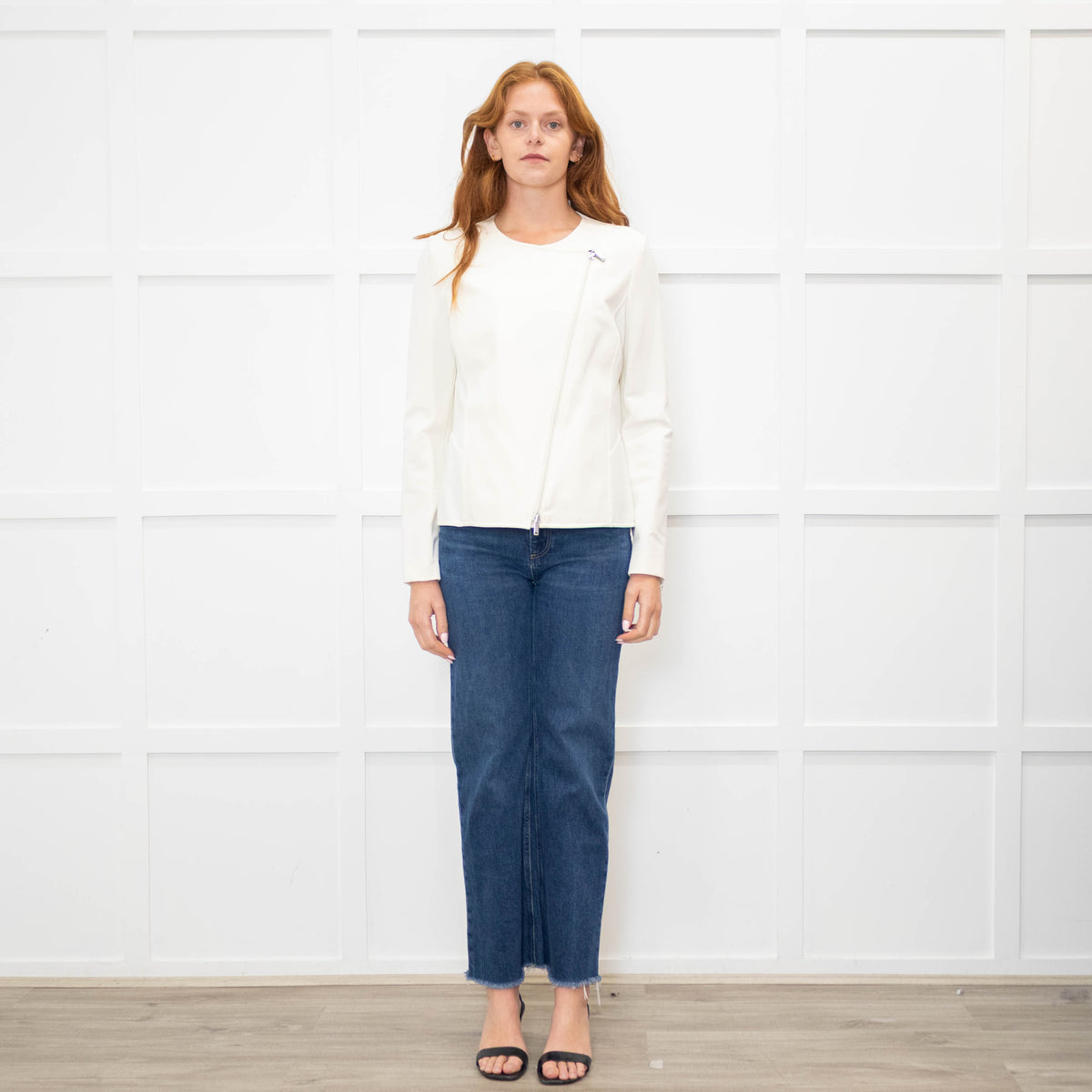 Emporio Armani Cream Jacket With Front Zip