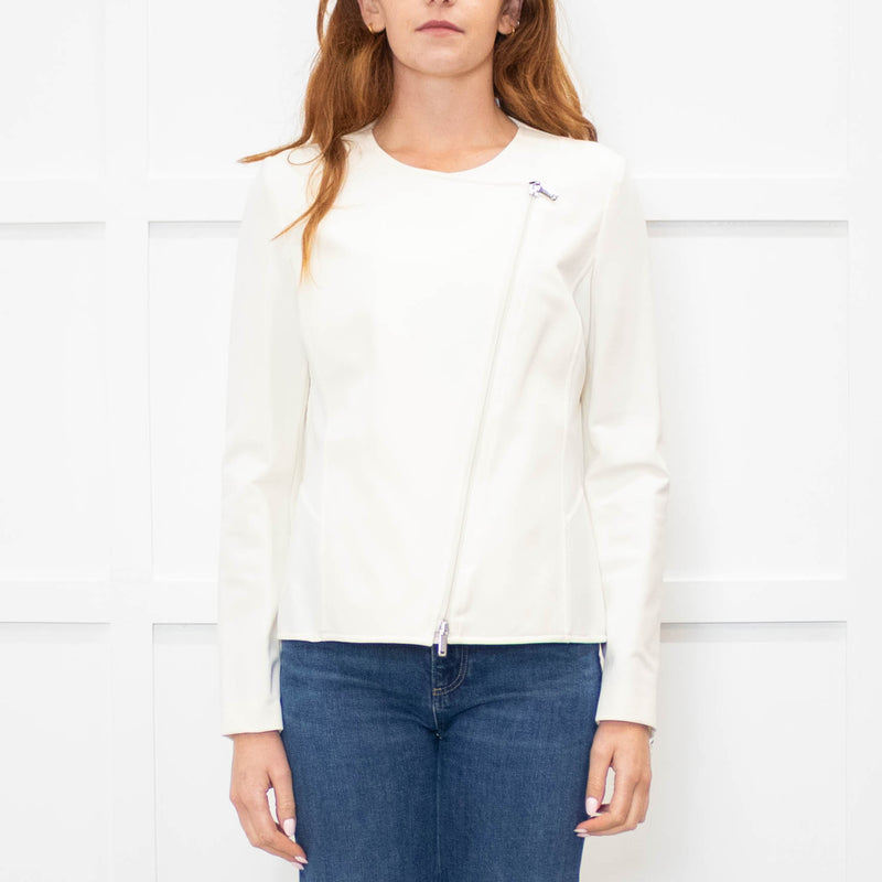Emporio Armani Cream Jacket With Front Zip