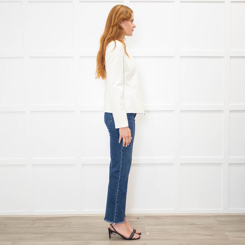Emporio Armani Cream Jacket With Front Zip