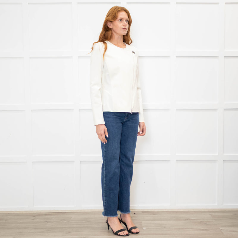 Emporio Armani Cream Jacket With Front Zip