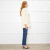 Patrizia Pepe Cream Woven Double Breasted Blazer