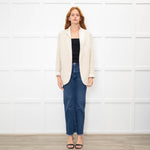 Theory Cream Herringbone Unlined Jacket