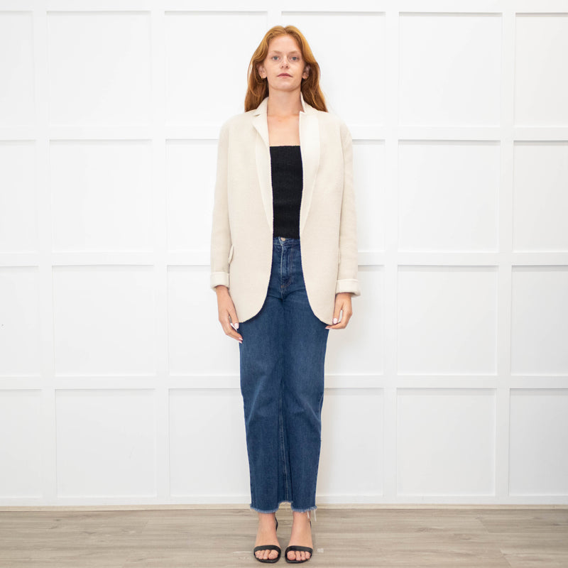 Theory Cream Herringbone Unlined Jacket