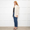 Theory Cream Herringbone Unlined Jacket