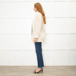 Theory Cream Herringbone Unlined Jacket