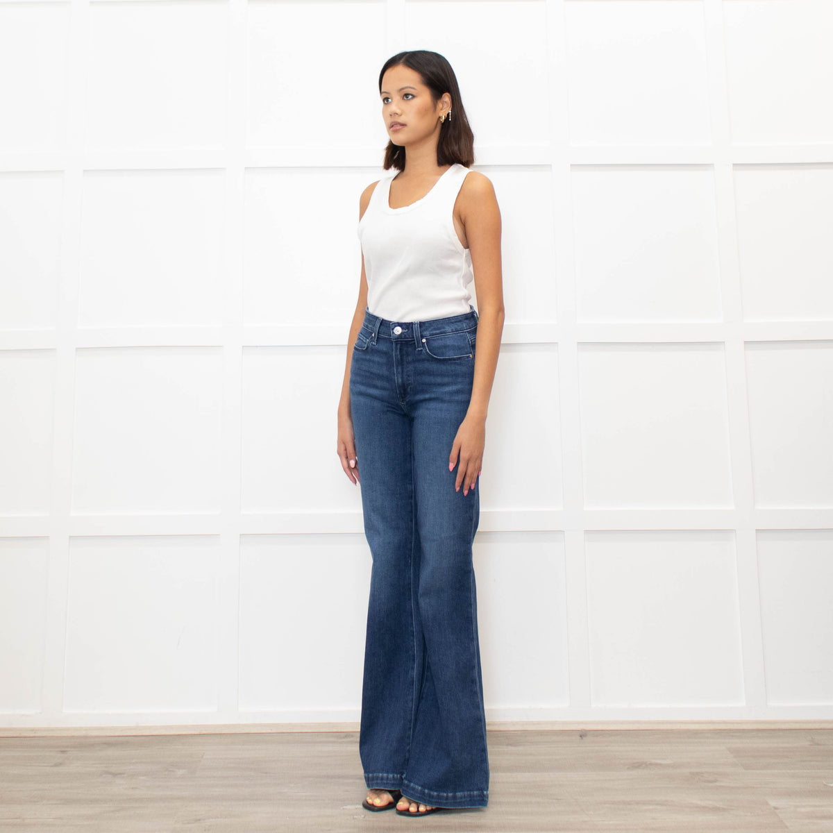 Paige Blue Denim Genevieve Flared Jeans