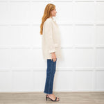 Theory Cream Herringbone Unlined Jacket