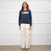 Zadig & Voltaire Navy Slash Neck 'Love' Sweatshirt