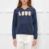 Zadig & Voltaire Navy Slash Neck 'Love' Sweatshirt
