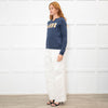Zadig & Voltaire Navy Slash Neck 'Love' Sweatshirt