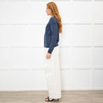 Zadig & Voltaire Navy Slash Neck 'Love' Sweatshirt