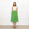 Ganni Lime Green Yellow Virgin Wool Tweedy A Line Skirt