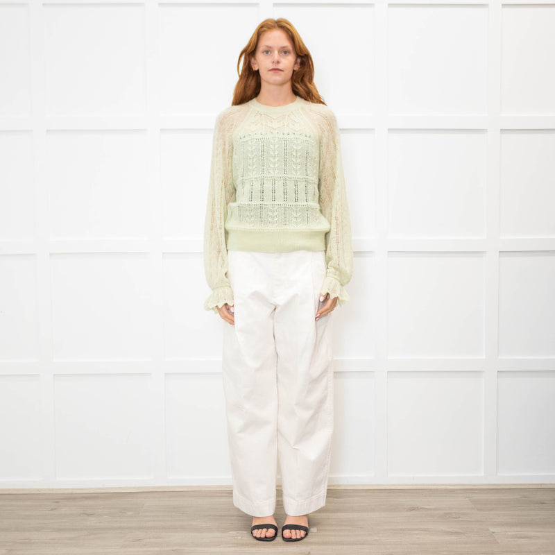Me + Em Mint Green Crochet Knit Jumper