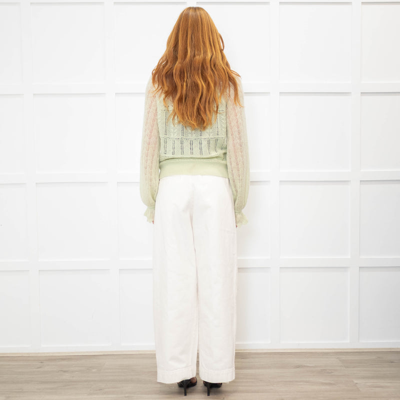 Me + Em Mint Green Crochet Knit Jumper