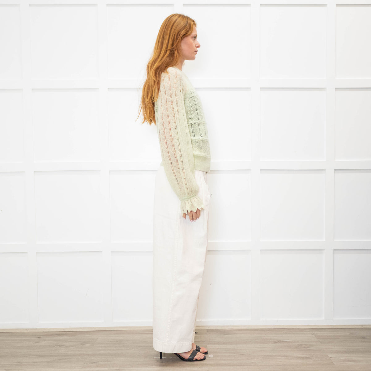 Me + Em Mint Green Crochet Knit Jumper