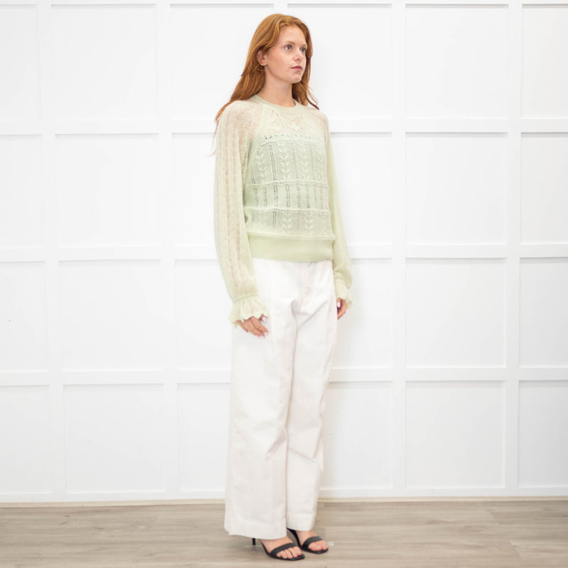 Me + Em Mint Green Crochet Knit Jumper