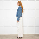 Veronica Beard Blue Denim Jacket With Plait Detail