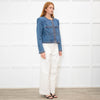 Veronica Beard Blue Denim Jacket With Plait Detail