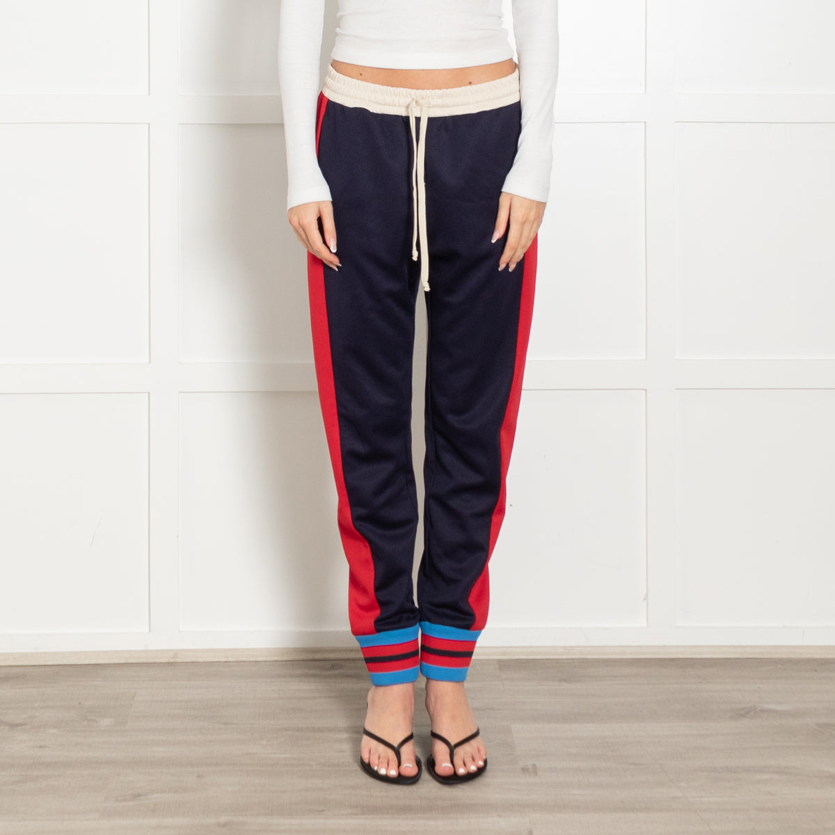 Gucci Navy And Red Stripe Joggers