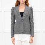 Me + Em Grey Gathered Shoulder Blazer
