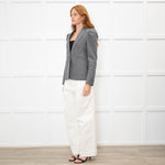 Me + Em Grey Gathered Shoulder Blazer