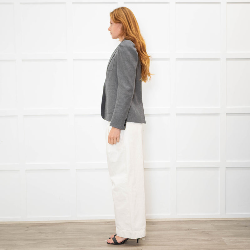 Me + Em Grey Gathered Shoulder Blazer