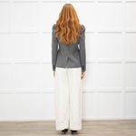 Me + Em Grey Gathered Shoulder Blazer