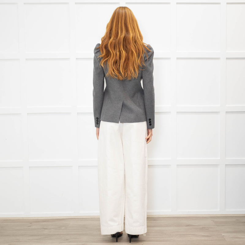 Me + Em Grey Gathered Shoulder Blazer