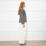 Me + Em Grey Gathered Shoulder Blazer