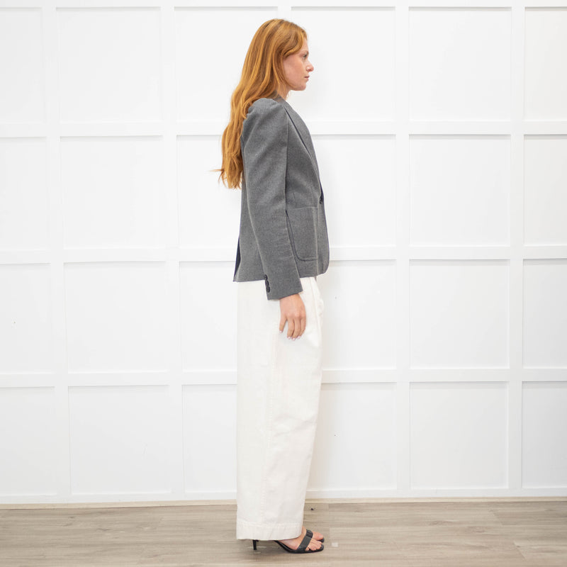 Me + Em Grey Gathered Shoulder Blazer
