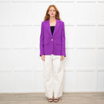 Me + Em Purple Straight Fit Blazer