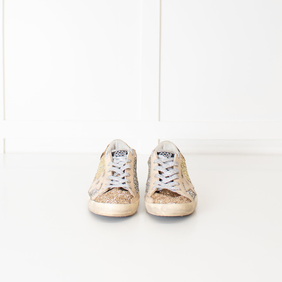 Golden Goose Silver Gold Glitter Trainers