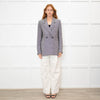 Anine Bing Black & White Fishbone Blazer