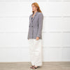 Anine Bing Black & White Fishbone Blazer
