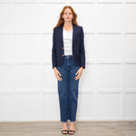 Saint Laurent Navy Blue Wool Tailored Blazer