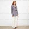 Anine Bing Black & White Fishbone Blazer