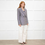 Anine Bing Black & White Fishbone Blazer