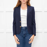 Saint Laurent Navy Blue Wool Tailored Blazer