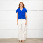 Me + Em Royal Blue Brushed Cashmere Vest Knit