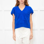 Me + Em Royal Blue Brushed Cashmere Vest Knit