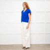 Me + Em Royal Blue Brushed Cashmere Vest Knit