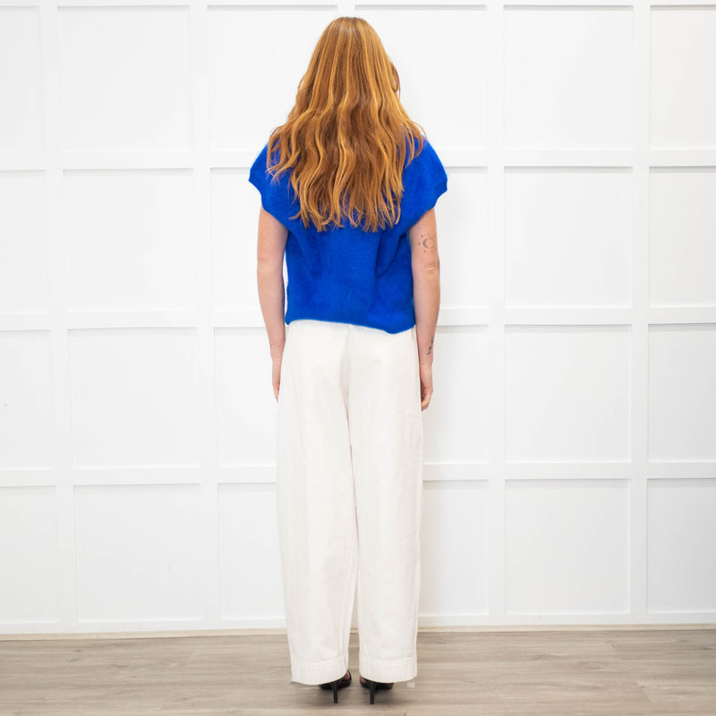 Me + Em Royal Blue Brushed Cashmere Vest Knit