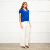Me + Em Royal Blue Brushed Cashmere Vest Knit