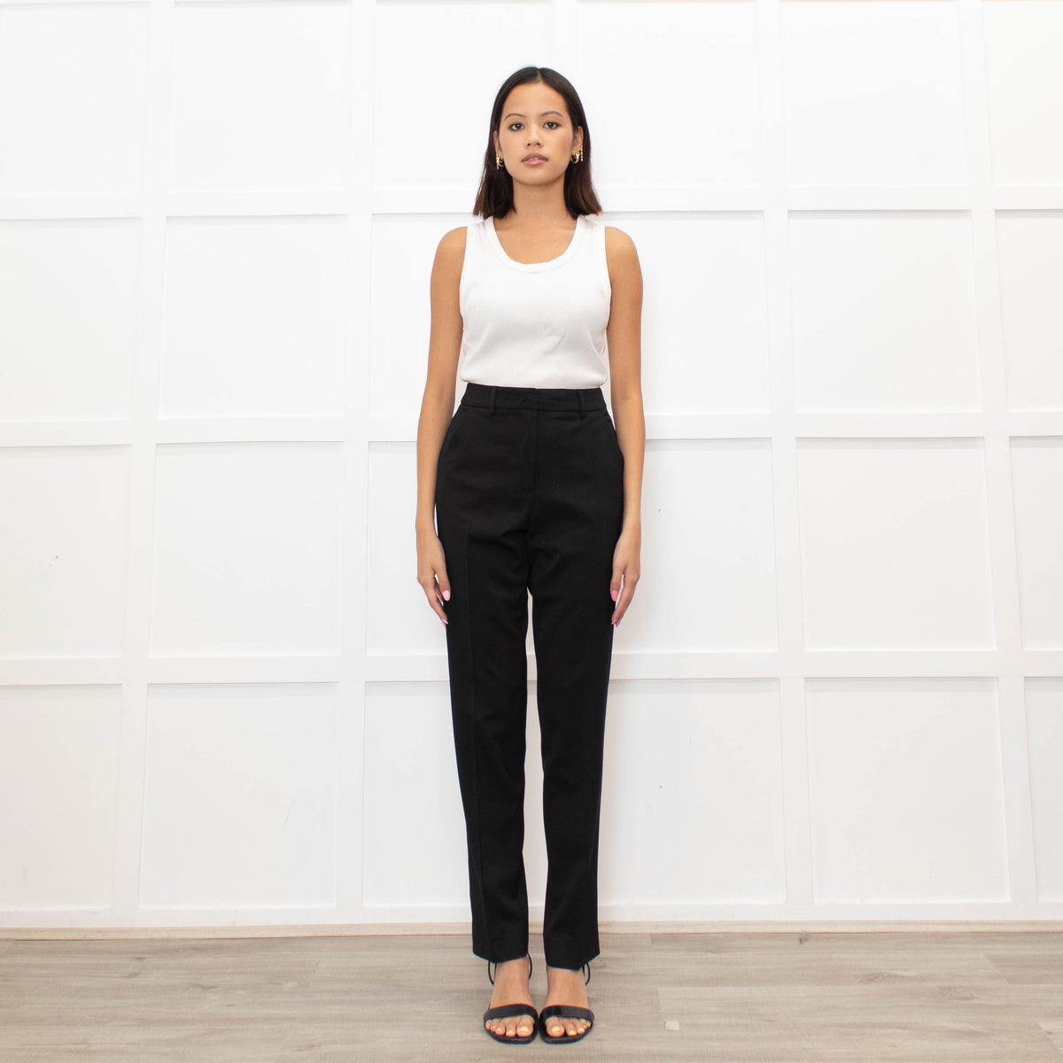Weekend Max Mara Black Fine Wool Slim Leg Trousers